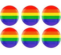 HENBRANDT 6 x Adults Rainbow Button Pin Gay Pride Badge LGBT Flag Freedom Event March Accessory