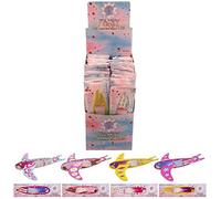 Henbrandt 6 x Children Kids Pretty Girls Pink Flying Fairy Gliders Planes Party Bag Filler Toy