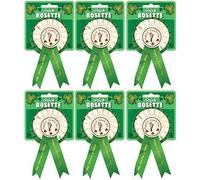 HENBRANDT 6 x Happy St Patrick's Day Irish Rosette Badge Ribbons