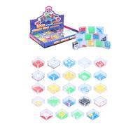 Henbrandt 6 x Maze Puzzle Blocks 3D Puzzle Box 5.3cm Kids Brain Teasers Labyrinth Fidget Toys Party Bag Favours Loot Bag Fillers Lucky Dip Favours Stocking Fillers for Boys and Girls