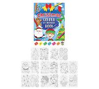 HENBRANDT 6 x Mini Christmas Colour By Numbers Book Kids A6 Activity Book Santa Claus Xmas Learning Party Bag Loot Bag Fillers Prizes Gifts Classroom Rewards Mini Colouring Books for Boys and Girls