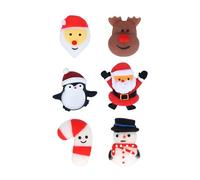Henbrandt 6 x Mini Christmas Mochi Squishy Toys Kawaii 5cm Soft Squishies Festive Fidget Toy Stocking Fillers Xmas Party Bag Favours Loot Bag Fillers Lucky Dip Favours for Boys and Girls