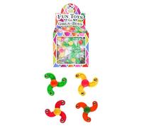 Henbrandt 6 x Mini Finger Spinners 6cm Stress Relief Toys 4 Assorted Colours Party Favours Loot Bag Fillers Children Adults Fidget Spinning Toys