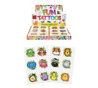 Henbrandt 6 x Mini Jungle Animal Temporary Tattoos for Children 12pc Packs Kids Party Bag Favours Loot Bag Fillers Lucky Dip Animal Party Favours for Boys and Girls