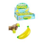 Henbrandt 6 x Squeeze Banana Toy with Water Beads Sticky Gel Sensory Stress Relief Toy for Kids and Adults Soft Squishy Sensory Fidget Ball for Autism, ADHD, Anxiety, Anti-Stress Squeeze Toy