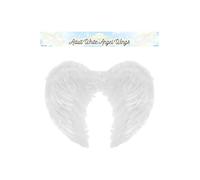 HENBRANDT 6 x White Feather Wings 44cm x 34cm White Angel Wings Cosplay Halloween and Nativity Costume Accessory Fairy Wings with White Feathers Fancy Dress Costume Accessories for Adults
