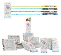 HENBRANDT 60 x Mini Wax Crayons for Kids Pack of 4 Assorted Colours Children’s Stocking Fillers Wedding Activity Pack Birthday Party Favours Loot Bag Fillers Classroom Rewards for Boys and Girls