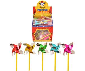 Henbrandt 60x Mini Foil Sand Castle Windmills - 7cm