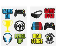 Henbrandt 60x Mini Gamer Temporary Tattoos for Children Tattoo Sheets Videogame Kids Party Bag Favours Loot Bag Fillers Lucky Dip Wedding Favours for Boys and Girls