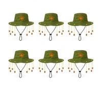 HENBRANDT 6x Australian Cork Hats - Adult Aussie Outback Fancy Dress Hats