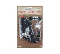 Henbrandt 6x Cowboy Sheriff Set 5pc Wild West Fancy Dress Accessories for Children Adults Boys Girls Costume Party Role Play Toy Gun Holster Belt Badge Bullets