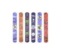 HENBRANDT 6x Halloween Snap Bracelets for Kids Trick or Treat Favours Spooky Goody Bag Fillers Slap Bracelet Snap Band Boys and Girls Bracelets Wristbands
