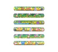 HENBRANDT 6x Jungle Animal Snap Bracelets for Kids Party Bag Fillers Slap Bracelet Snap Band Boys and Girls Bracelets Wristbands