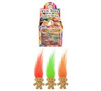 HENBRANDT 6x Mini Retro Troll Doll with Hair 3.5cm Lucky Trolls Vintage Style Party Favour Loot Bag Filler Pocket Money Toy for Boys and Girls