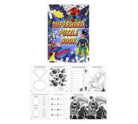 Henbrandt 6x Mini Super Hero Superheroes Puzzle Book Kids A6 Activity Book Colouring Word Puzzle Fun Party Bag Boys and Girls Colouring Books