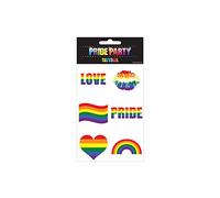 Henbrandt 6x Pride Rainbow LGBTQ+ Temporary Tattoos (1 sheet) Rainbow Accessories LGBT Party Bag Favours for Gay Pride Parades, Parties and Carnivals Adult Tattoo Transfers