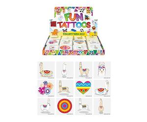 Henbrandt 72 x Llama Temporary Tattoos Children's Birthday Loot Party Bag Filler