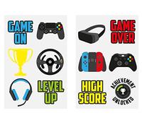 Henbrandt 72x Gamer Temporary Tattoos - Party Favours / Loot Bag Fillers