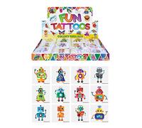 Henbrandt 72x Mini Robot Temporary Tattoos for Children Kids Party Bag Favours Loot Bag Fillers Lucky Dip Wedding Favours for Boys and Girls