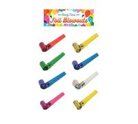 Henbrandt 8x SILENT Party Blowers for Kids 8-Pack Metallic Foil Party Blowouts Birthday Wedding Halloween Xmas Stocking NYE Box Party Bag Favours Loot Bag Fillers for Boys and Girls