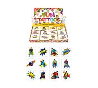 HENBRANDT 96 Superhero Temporary Tattoos for Kids Children | 8 x 12 Packs