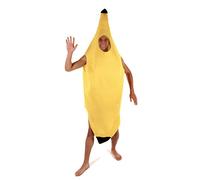 HENBRANDT Adult Banana Suit Fancy Dress Costume Yellow Banana Jumpsuit Stag Night Halloween Dress Up Outfit One Size Unisex Novelty Fancy Dress Costume for Men and Women
