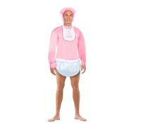 HENBRANDT Adult Big Baby Costume for Men Funny Novelty Stag Do Fancy Dress Pink Outfit Male Party Oversized Infant Fancy Dress Adults Boys