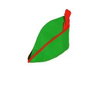 HENBRANDT Adult Green Robin Hood Hat with Red Feather and Trim Bycocket Medieval Hat Forest Archer Lost Boy Pan Pixie Elf Cap One Size Stag Do Halloween Fancy Dress Accessories for Men and Women