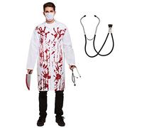 HENBRANDT Adult Halloween Bloody Doctor Costume - Includes Stethoscope