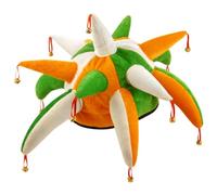 HENBRANDT Adult Irish Tricolour Jester Hat with Bells Ireland Flag St Patrick's Day Accessories One Size Irish Party Supplies Fancy Dress Costume Accessory Novelty Hats for Men and Women