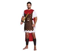 HENBRANDT Adult Men’s Roman General Fancy Dress Costume Spartan Fighter Roman Gladiator Centurion Cosplay Historical Dress Up Outfit One Size Mens Fancy Dress Costume