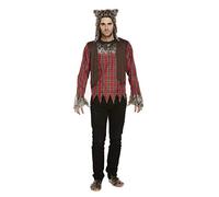 Henbrandt Adult Men’s Werewolf Fancy Dress Halloween Costume Scary Wolf Man Dress Up Werewolves Outfit Classic Horror One Size Mens Fancy Dress Costume