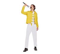 HENBRANDT Adult Men’s Yellow Rock Legend Jacket Fancy Dress 80s Rock Star Concert Singer One Size Mens Fancy Dress Costume
