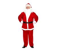 HENBRANDT Adult Men's Deluxe Santa Claus Costume - Premium 5-Piece Father Christmas Xmas Fancy Dress Outfit with Beard, Ideal for Parties, Events, Office Do's, One Size