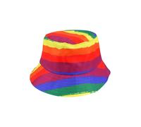HENBRANDT Adult Rainbow Pride Bucket Hat Pride Party Accessories Fishing Hat Wide Brimmed Outdoor Hat Beach Sun Hat for Men and Women