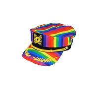 HENBRANDT Adult Rainbow Pride Naval Captain Sailor Hat LGBTQ+ Pride Party Accessories Gay Pride Novelty Fancy Dress Costume Headwear Rainbow Yacht Captain Marine Admiral Boat Hat for Men and Women
