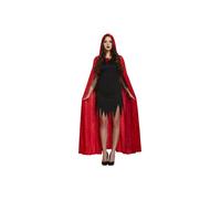 HENBRANDT Adult Red Velvet Cape with Hood Halloween Cloak Outfit for Vampire Devil Witch Red Hooded Cape Halloween Costumes Fancy Dress Costume Unisex Accessory for Men and Women