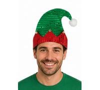 Henbrandt Adult Sequin Christmas Elf Hat With Bells (29Cm X 31Cm)