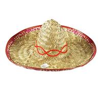 Henbrandt Adult Straw Sombrero with Coloured Rim Large Novelty Hat One Size Fancy Dress Costume Accessory