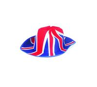 HENBRANDT Adult Union Jack Flag Cowboy Hat Royal Celebration Great British Flag VE Day One Size Fancy Dress Costume Accessory Party Supplies Novelty Hats for Men and Women
