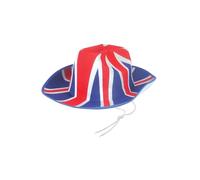 HENBRANDT Adult Union Jack Flag Cowboy Hat Royal Celebration Great British Flag VE Day One Size Fancy Dress Costume Accessory Party Supplies Novelty Hats for Men and Women