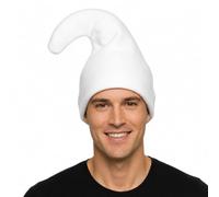HENBRANDT Adult White Gnome Hat One Size Fairytale Elf Garden Gnome Dwarf Hat Student Night Halloween Fancy Dress Cosplay Costume Accessory for Men and Women