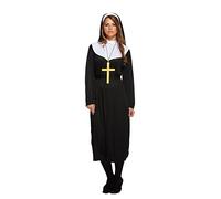 HENBRANDT Adult Women’s Classic Nun Plus Size Fancy Dress Halloween Costume Nuns Religious Habit with Black Nun Veil and Belt Dress Up Outfit Ladies Fancy Dress Costume (XL)