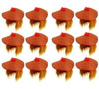 HENBRANDT Adults Scottish Tartan Tam O' Shanter Hat with Ginger Hair Funny Burns Night Stag Dos Fancy Dress Party Accessory for Men and Women