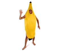 HENBRANDT Adult Banana Suit Fancy Dress Costume Yellow Banana Jumpsuit Stag Night Halloween Dress Up Outfit One Size Unisex Novelty Fancy Dress Costume for Men and Women