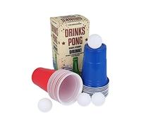 HENBRANDT Beer Pong Game Set 24-Piece Set 16oz Blue and Red Plastic Cups Pong Game Bar Games for Students Birthday Parties Hen Party Stag Do Summer Fun Drinking Game Games for Adults