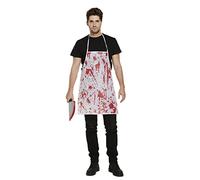 HENBRANDT Bloody Apron with Splatter Scary Halloween Costume Accessory White Blood Stained Apron for Butcher Surgeon or Doctor One Size Halloween Fancy Dress for Men and Women
