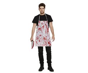 HENBRANDT Bloody Apron with Splatter Scary Halloween Costume Accessory White Blood Stained Apron for Butcher Surgeon or Doctor One Size Halloween Fancy Dress for Men and Women