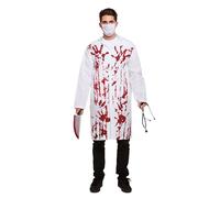HENBRANDT Bloody Doctor Halloween Costume Adult One Size Scary Medical Horror Fancy Dress Outfit Theatrical Performance Cosplay Prop