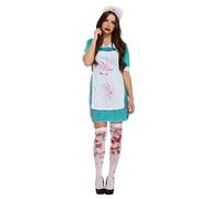 HENBRANDT Adult's Zombie Bloody Nurse Halloween Fancy Dress Costume (One Size)